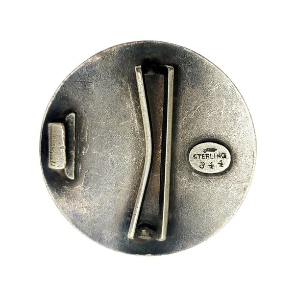 Antique William B Kerr 344 Sterling Silver 2pc Belt Buckle #10982 main image 4